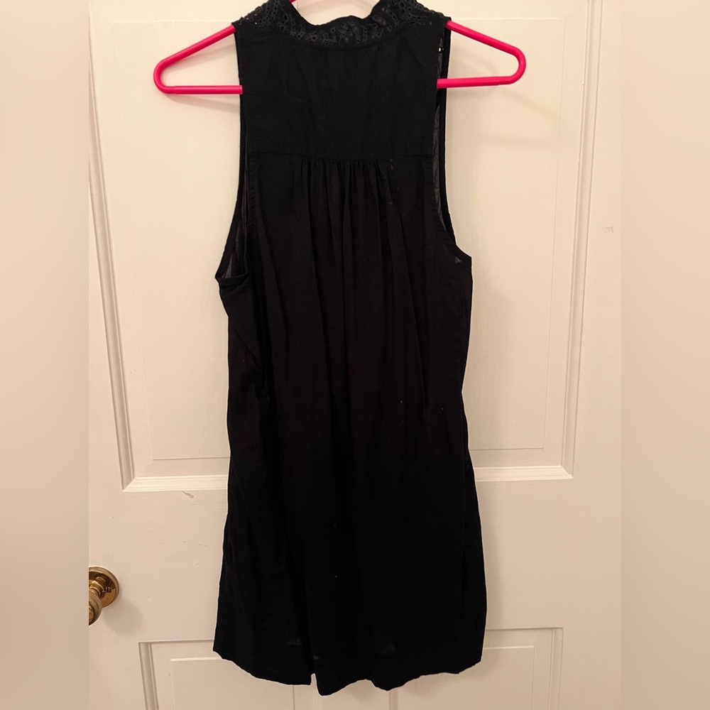 Free People Black Shift Dress with Sequin Neckline